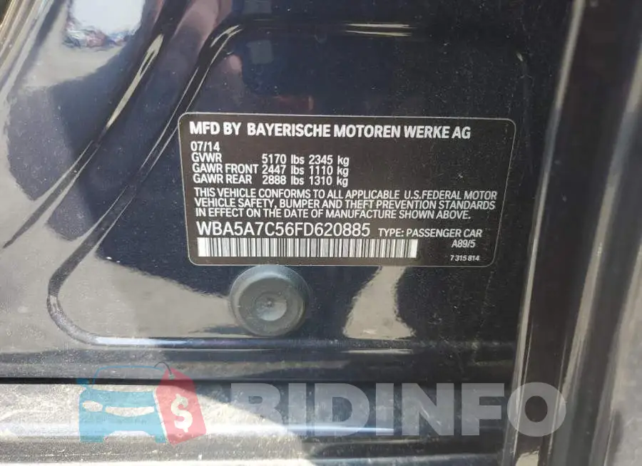 WBA5A7C56FD620885 Photo# 12