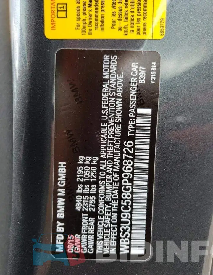 WBS3U9C58GP968726 Photo# 12