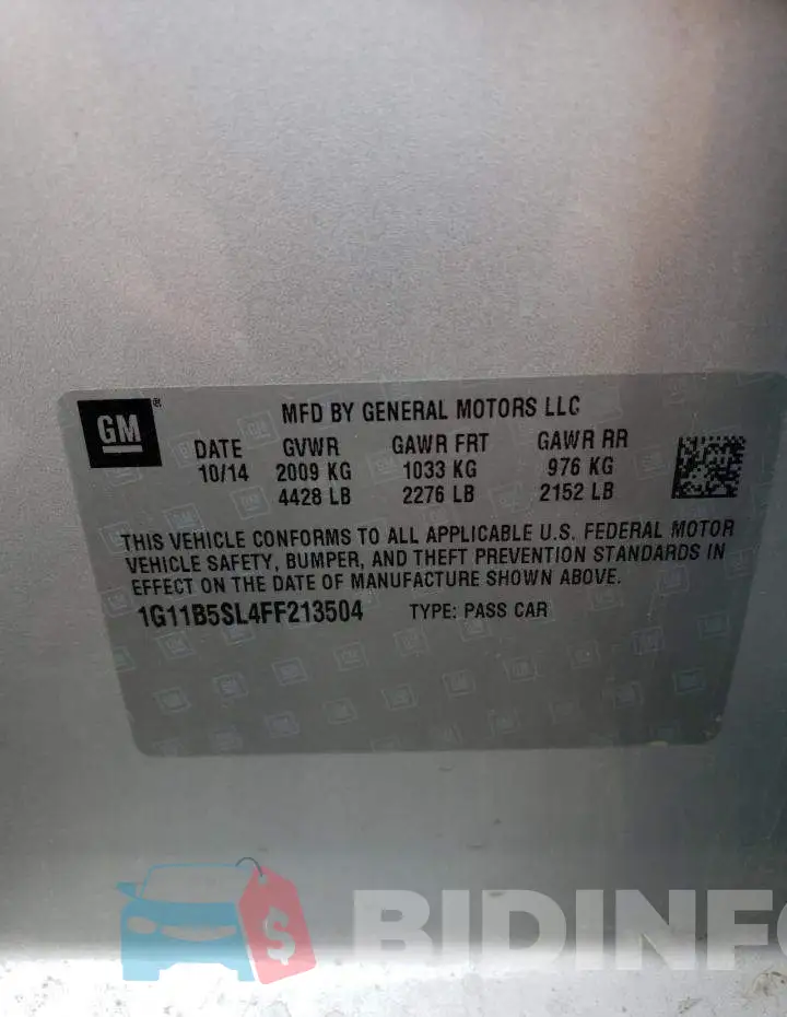 1G11B5SL4FF213504 Photo# 12