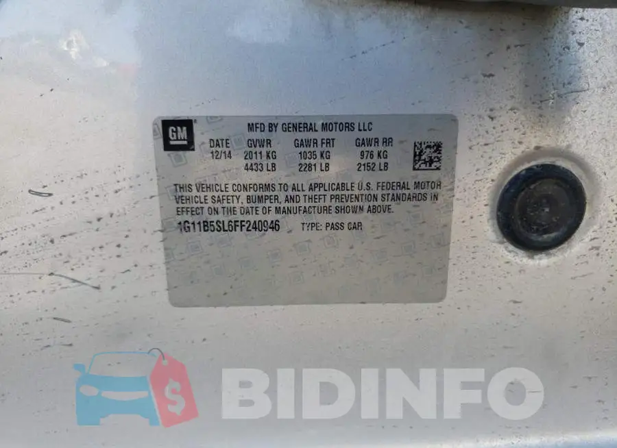 1G11B5SL6FF240946 Photo# 13