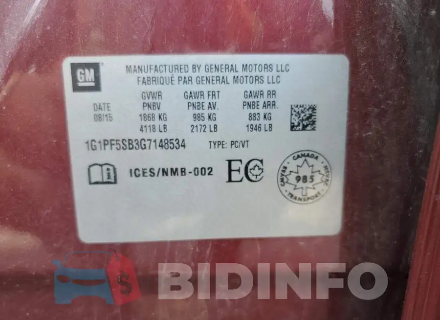 1G1PF5SB3G7148534 Photo# 12