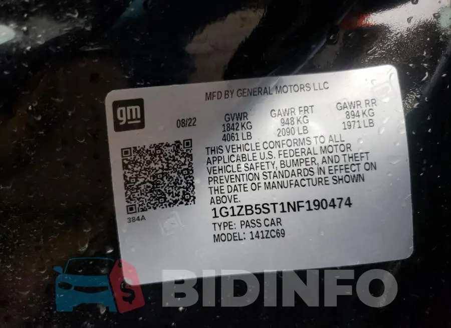 1G1ZB5ST1NF190474 Photo# 12