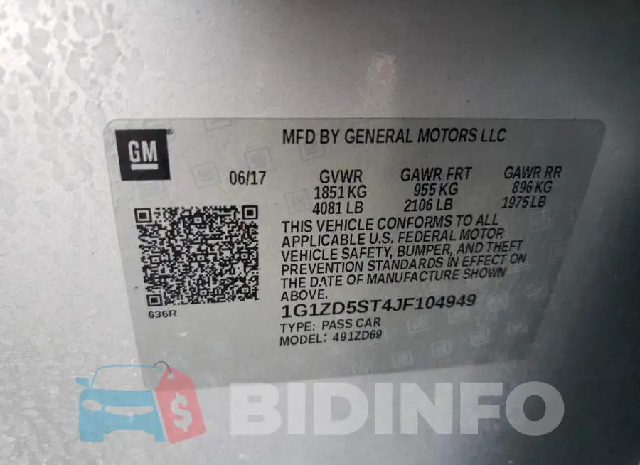 1G1ZD5ST4JF104949 Photo# 12