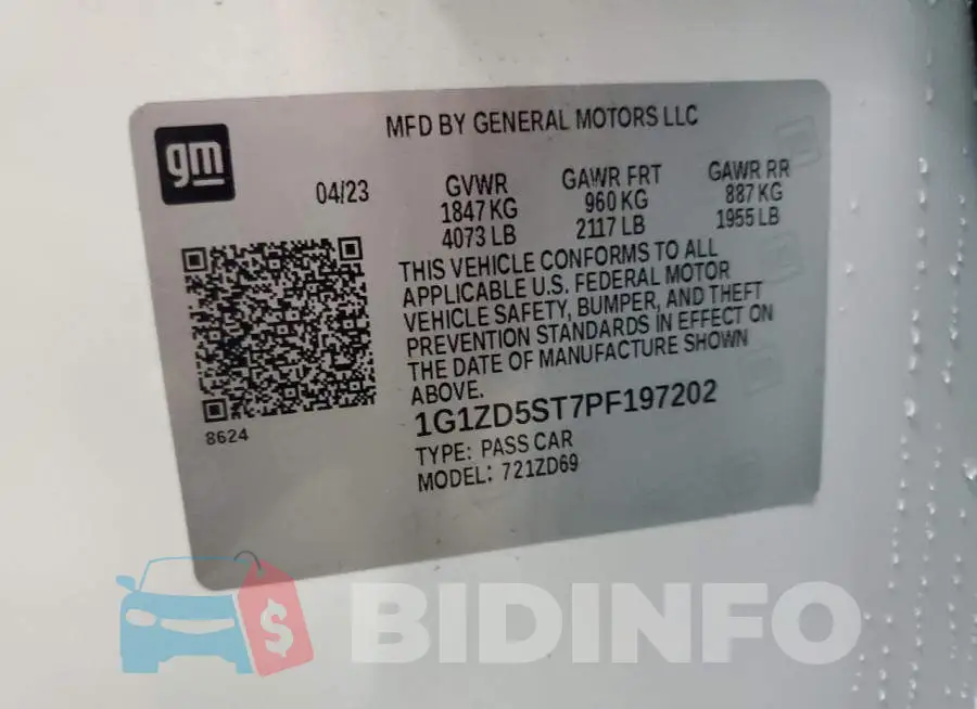 1G1ZD5ST7PF197202 Photo# 13