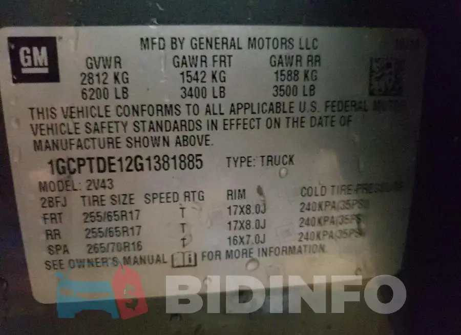 1GCPTDE12G1381885 Photo# 13