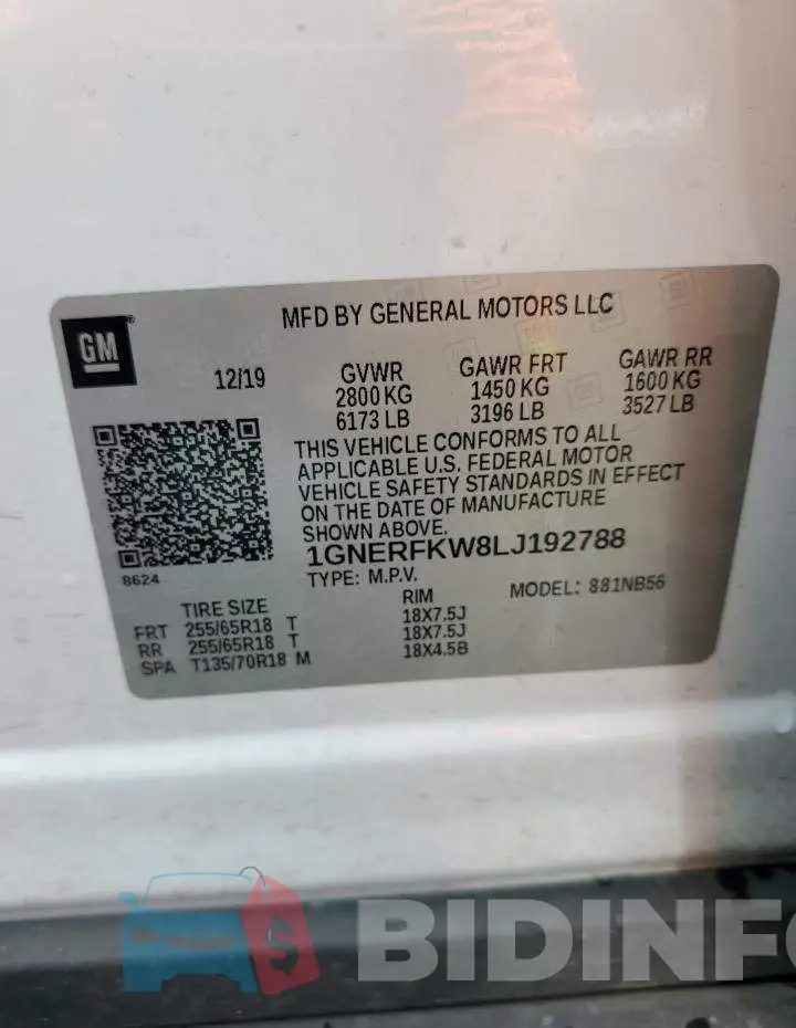 1GNERFKW8LJ192788 Photo# 13