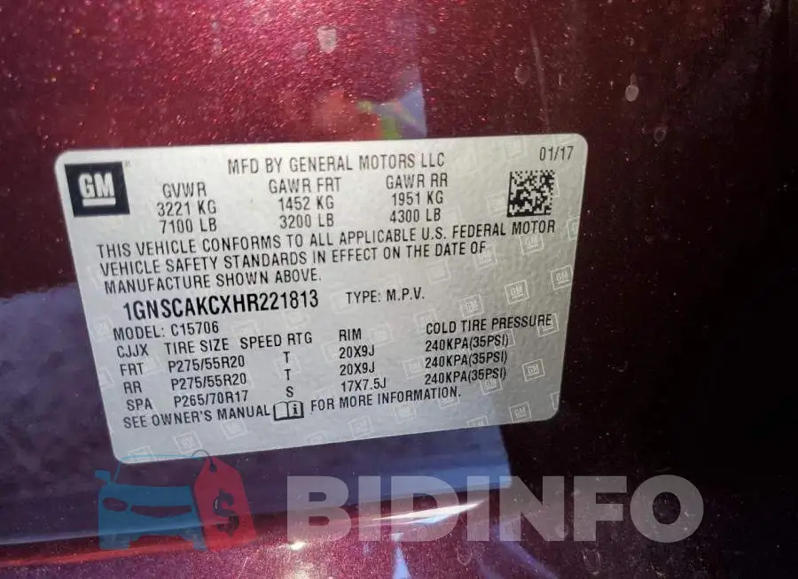 1GNSCAKCXHR221813 Photo# 13