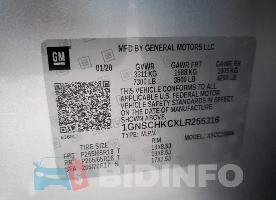 1GNSCHKCXLR255316 Photo# 13