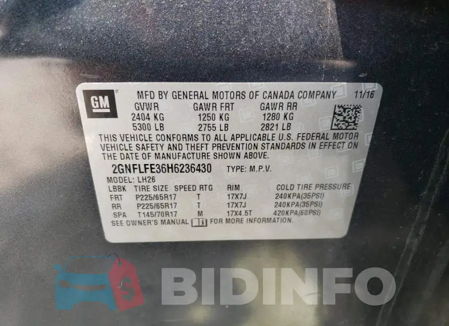 2GNFLFE36H6236430 Photo# 13
