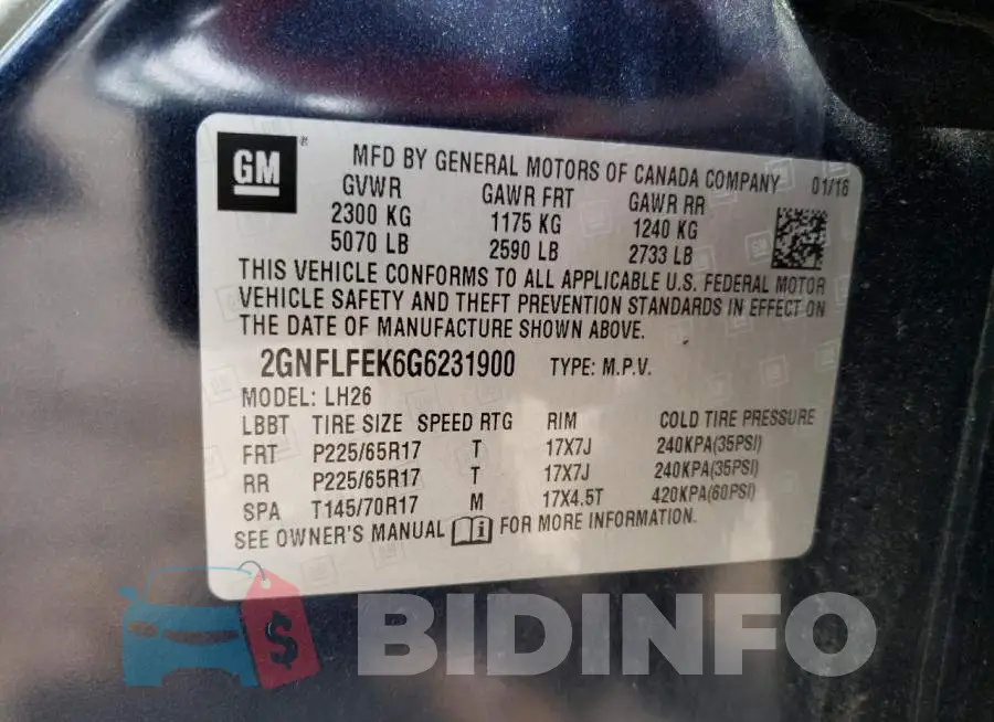 2GNFLFEK6G6231900 Photo# 13
