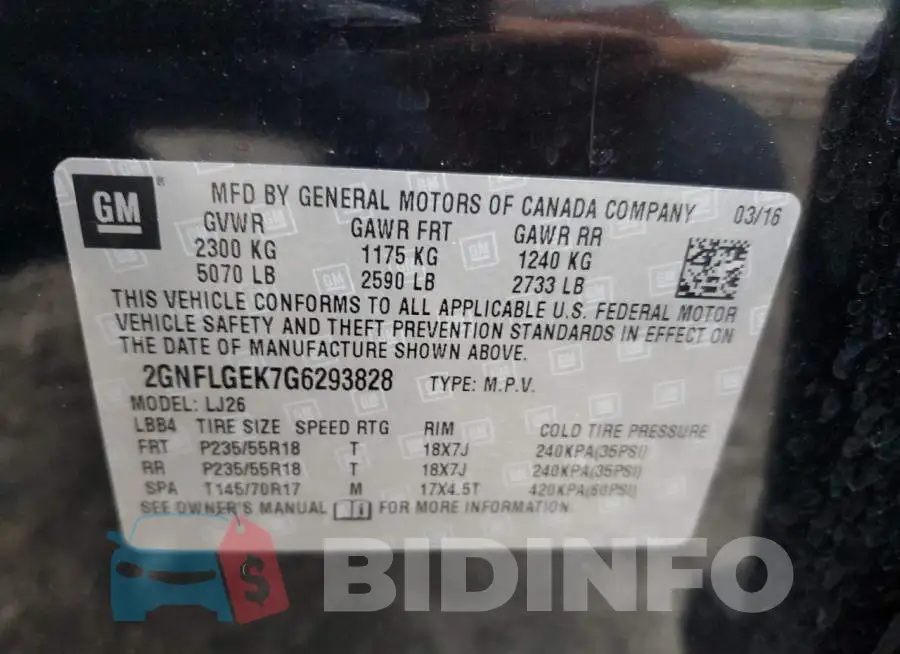 2GNFLGEK7G6293828 Photo# 12