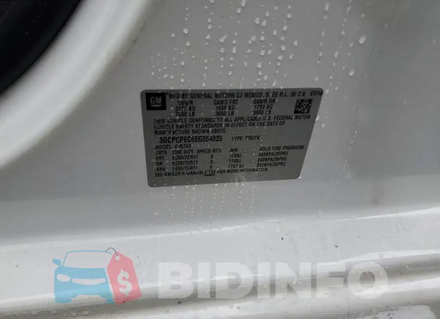 3GCPCPEC6EG554325 Photo# 12