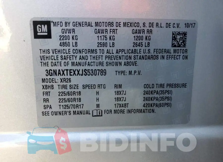 3GNAXTEXXJS530789 Photo# 12