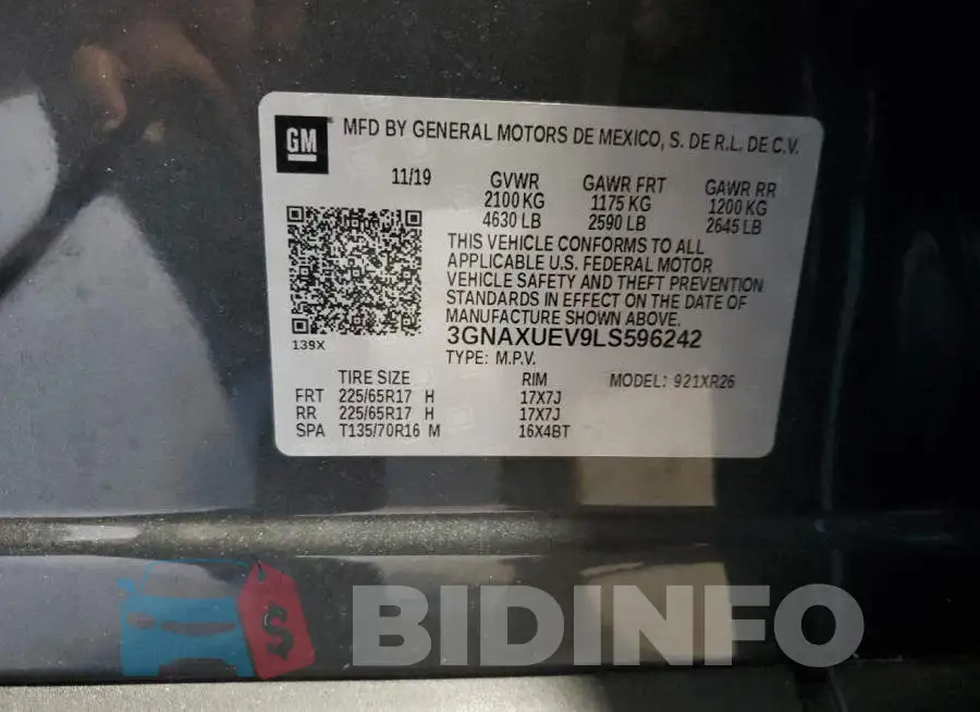 3GNAXUEV9LS596242 Photo# 12