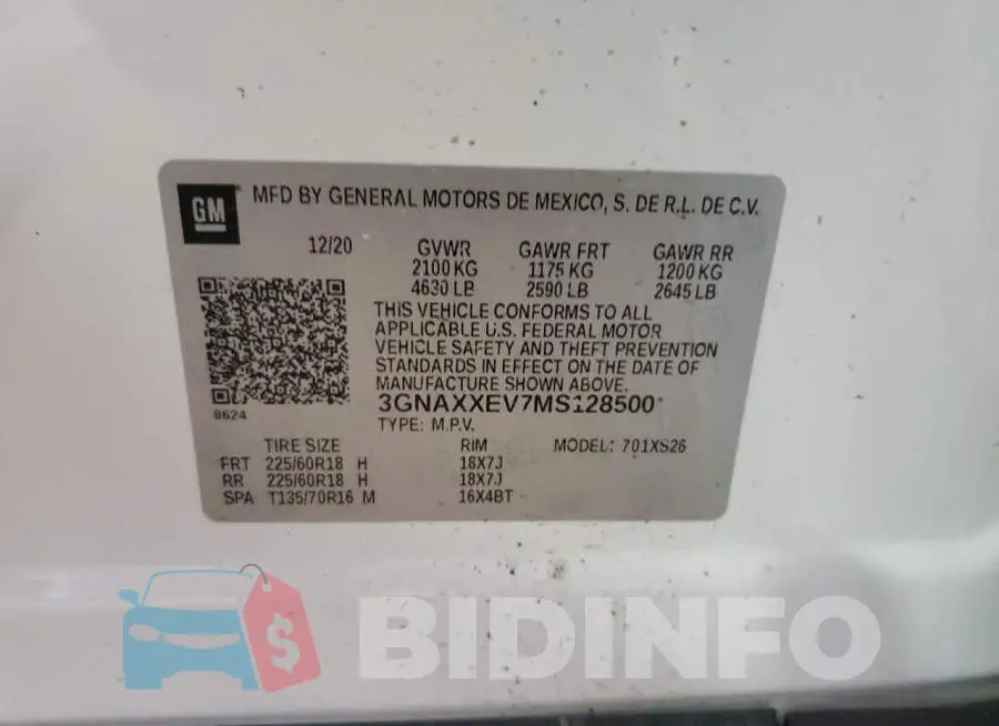 3GNAXXEV7MS128500 Photo# 12