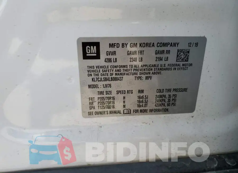KL7CJLSB4LB088437 Photo# 13