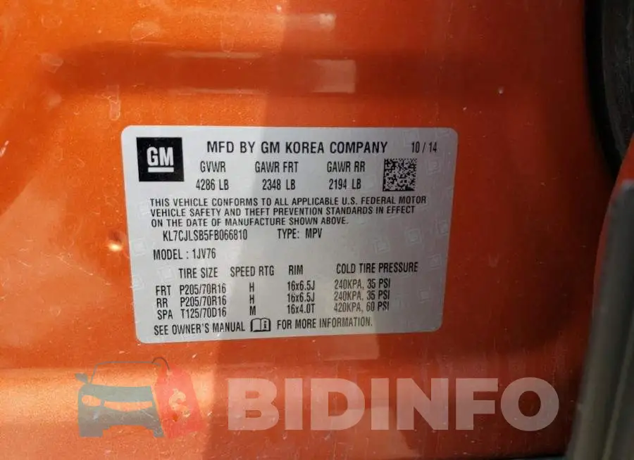 KL7CJLSB5FB066810 Photo# 13