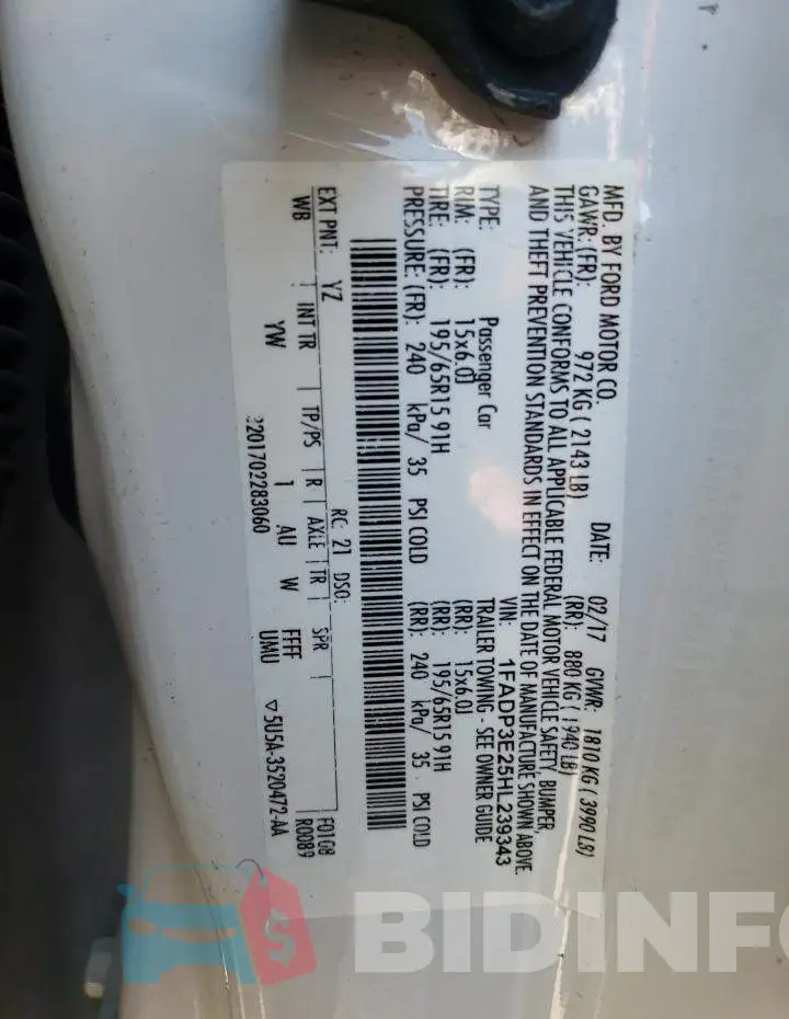 1FADP3E25HL239343 Photo# 13