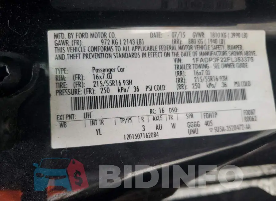 1FADP3F22FL353375 Photo# 12