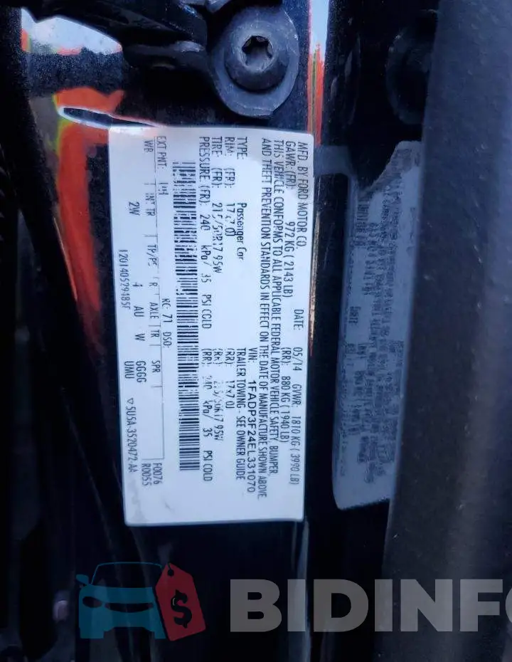 1FADP3F24EL331070 Photo# 12