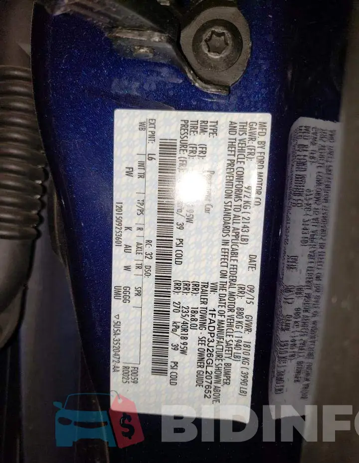 1FADP3J26GL207652 Photo# 13