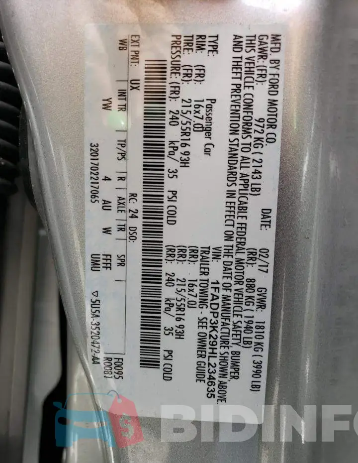 1FADP3K29HL234635 Photo# 12