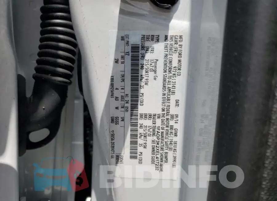 1FADP3K2XEL417232 Photo# 12