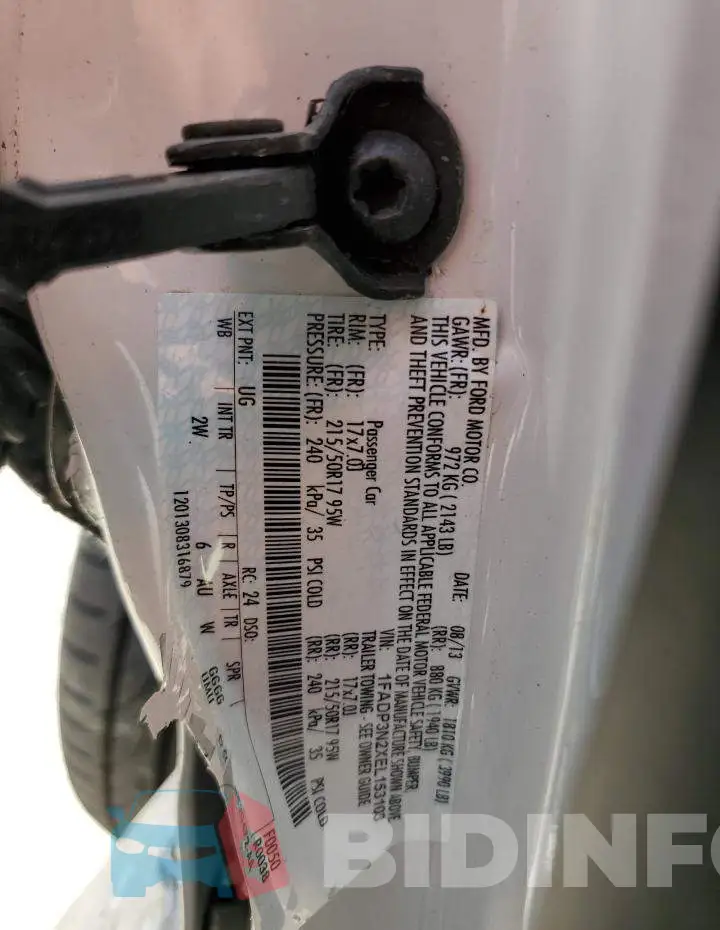 1FADP3N2XEL153103 Photo# 12