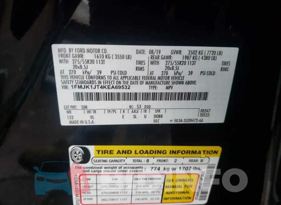 1FMJK1JT4KEA69532 Photo# 10