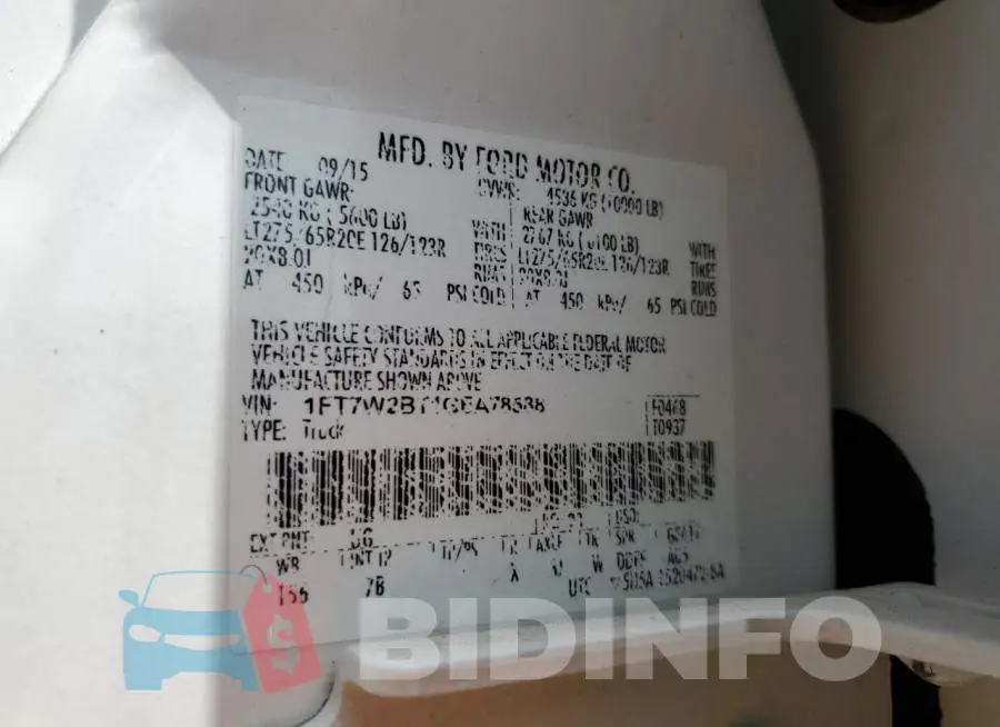 1FT7W2BT1GEA78588 Photo# 12