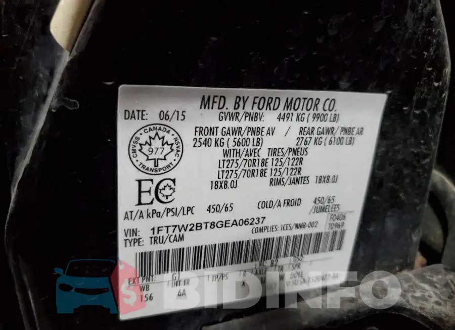 1FT7W2BT8GEA06237 Photo# 10