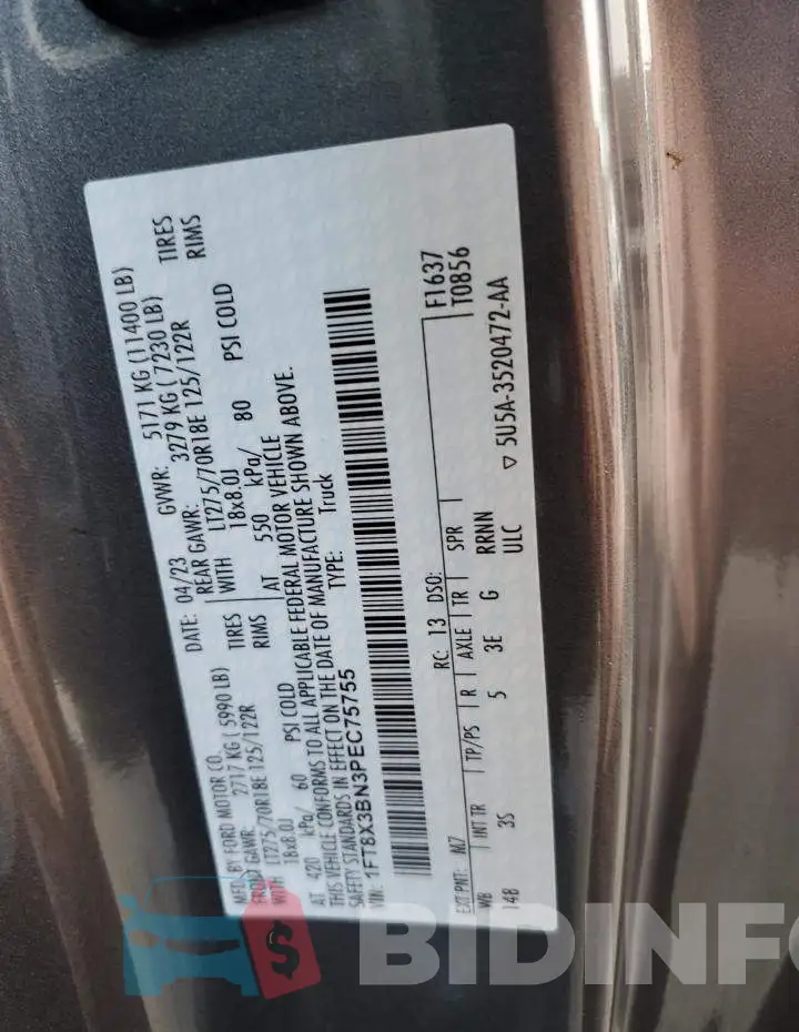 1FT8X3BN3PEC75755 Photo# 12