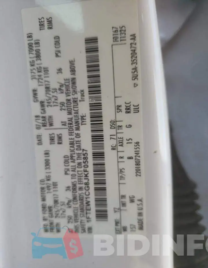 1FTEW1CG8JKF05857 Photo# 12