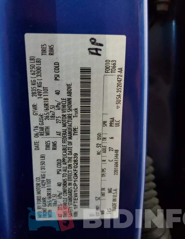 1FTEW1CP1GKF02839 Photo# 12