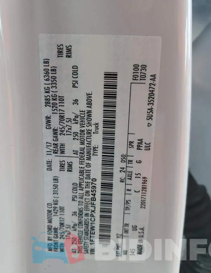 1FTEW1CPXJFB45970 Photo# 13