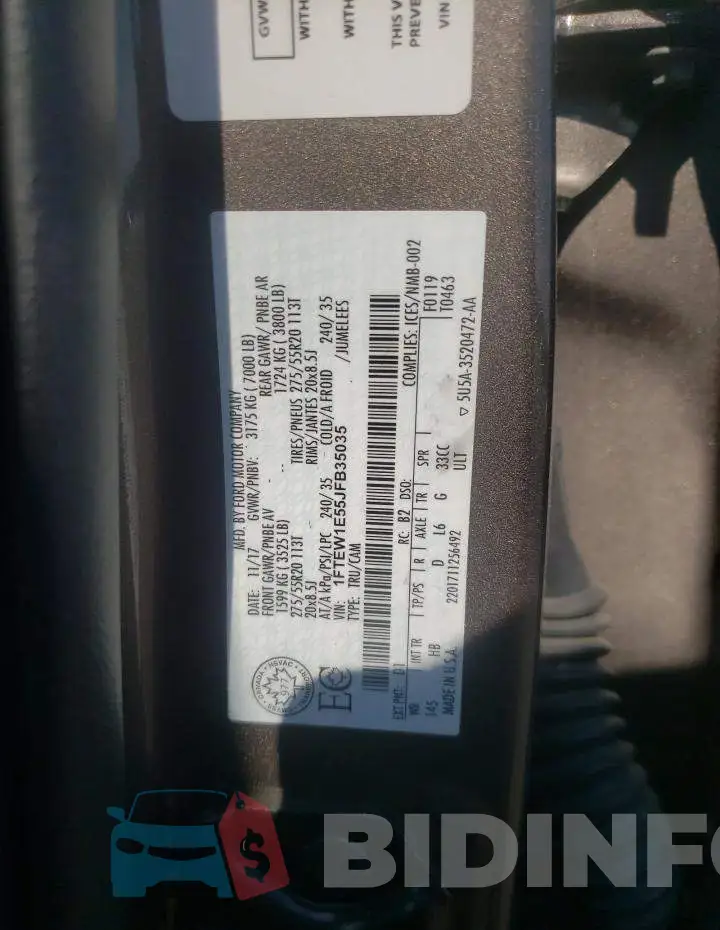 1FTEW1E55JFB35035 Photo# 13