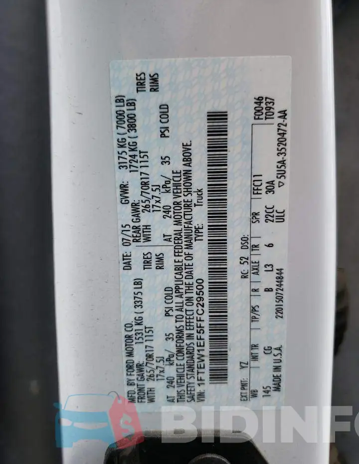 1FTEW1EF5FFC29500 Photo# 12