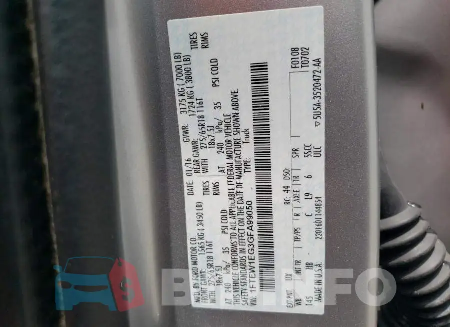1FTEW1EG3GFA99050 Photo# 13