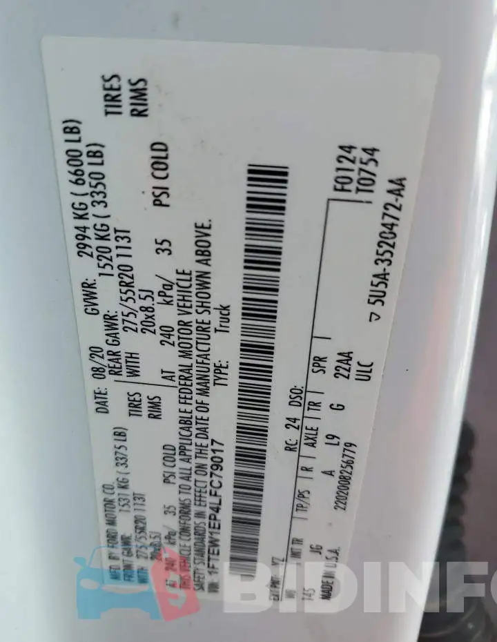 1FTEW1EP4LFC79017 Photo# 12