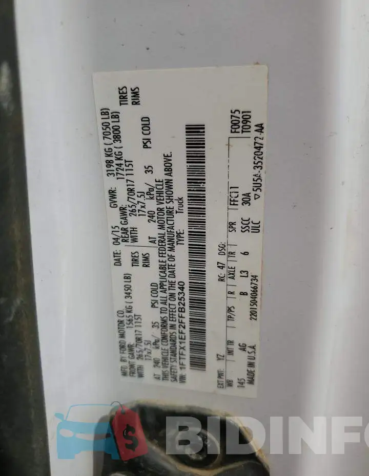 1FTFX1EF2FFB25340 Photo# 12