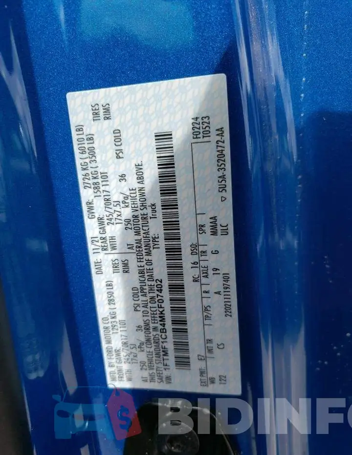 1FTMF1CB4MKF07402 Photo# 13