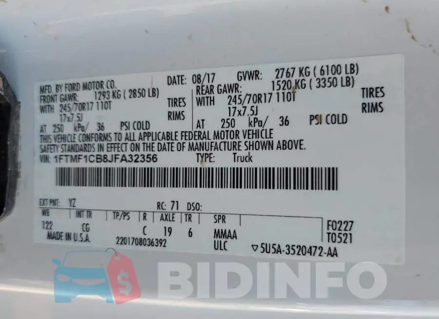 1FTMF1CB8JFA32356 Photo# 12