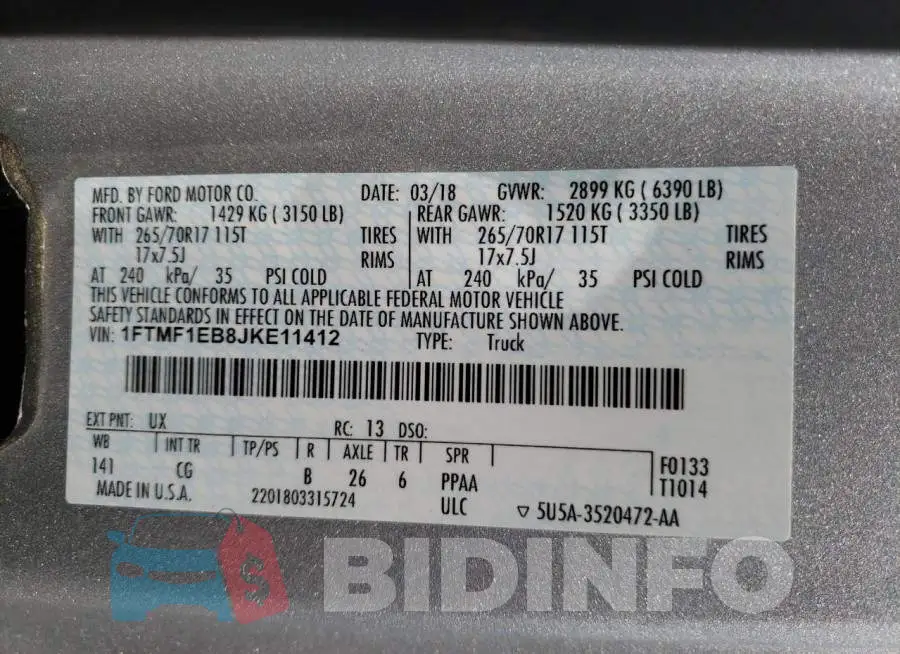 1FTMF1EB8JKE11412 Photo# 12