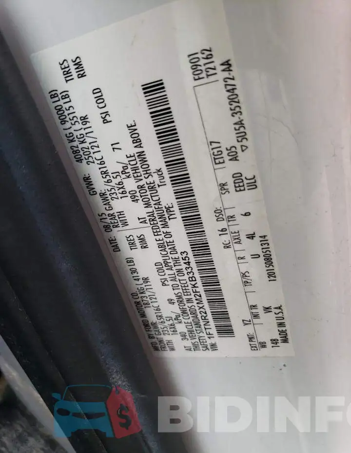 1FTNR2XM2FKB33453 Photo# 12