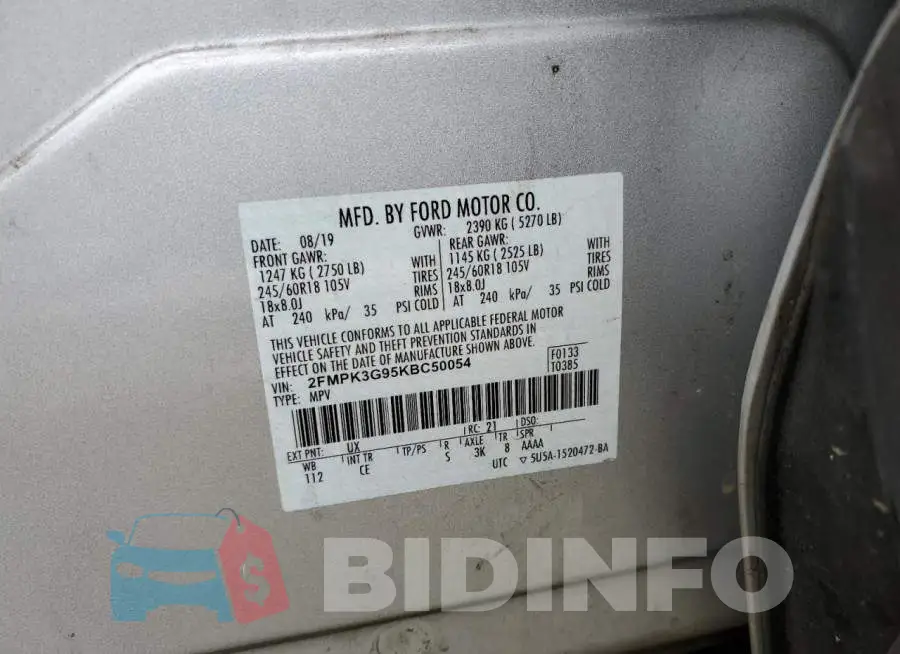 2FMPK3G95KBC50054 Photo# 13