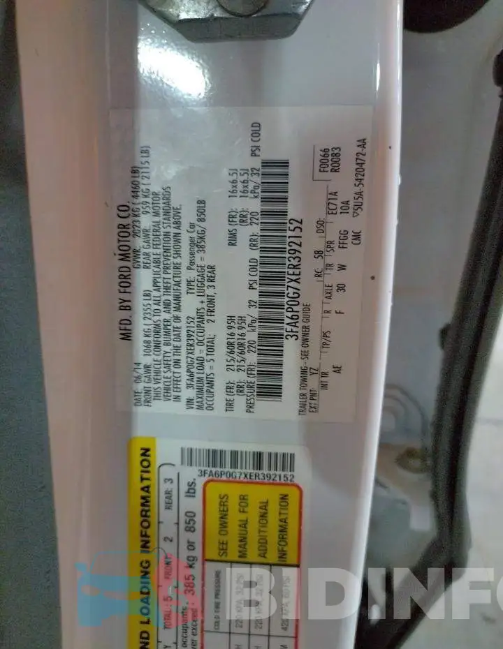 3FA6P0G7XER392152 Photo# 12