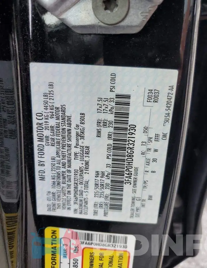 3FA6P0HD8GR321930 Photo# 12