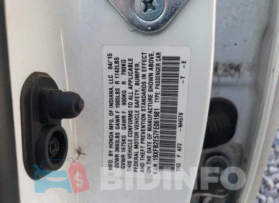 19XFB2E57FE061981 Photo# 12