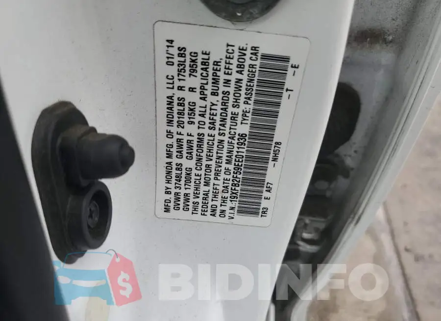 19XFB2F59EE011936 Photo# 12