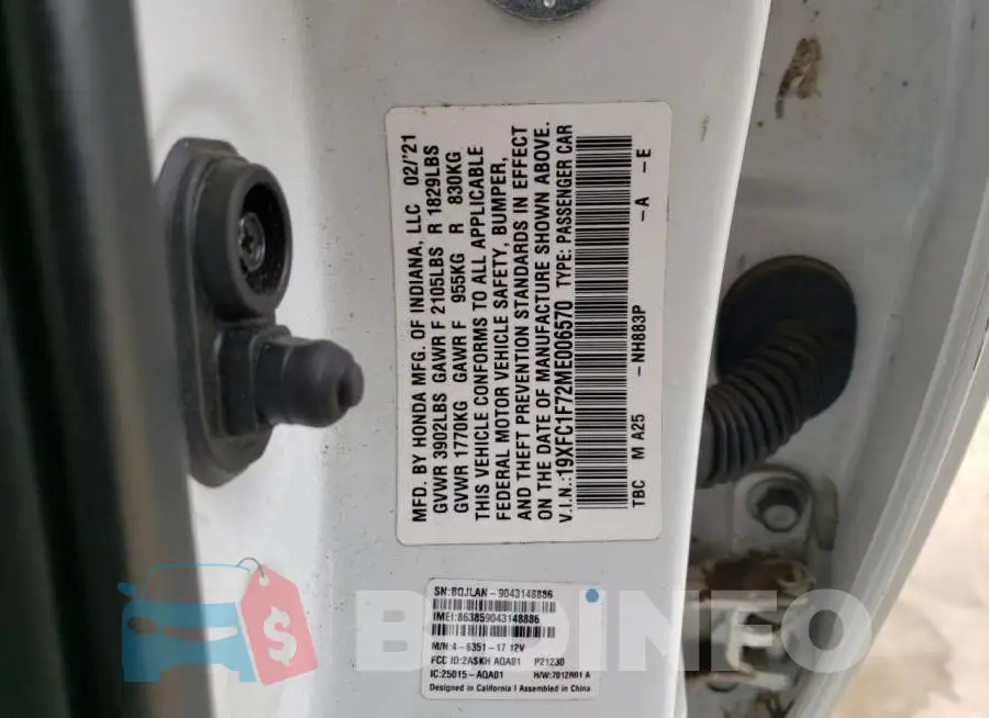19XFC1F72ME006570 Photo# 12